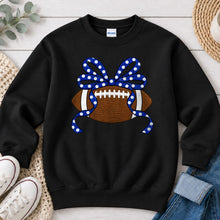 Load image into Gallery viewer, Football Polka Dot Bow Black