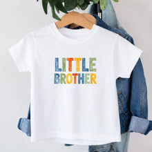 Load image into Gallery viewer, Little Brother Watercolor design on white kids t-shirt