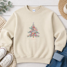 Load image into Gallery viewer, May Your Days Be Merry And Bright Christmas design on Sand crewneck sweatshirt