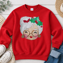 Load image into Gallery viewer, Mrs Claus Christmas design on Red crewneck sweatshirt