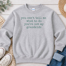 Load image into Gallery viewer, Not My Grandkids Mom & Family design on Ash Grey crewneck sweatshirt