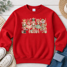Load image into Gallery viewer, Nutcracker Ballet Friends Christmas design on Red crewneck sweatshirt