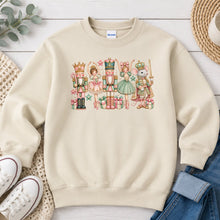Load image into Gallery viewer, Nutcracker Ballet Friends Christmas design on Sand crewneck sweatshirt