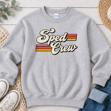Load image into Gallery viewer, Sped Crew Teacher design on Ash Grey crewneck sweatshirt