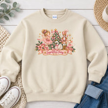 Load image into Gallery viewer, Sugarplum Fairy And Co Christmas design on Sand crewneck sweatshirt
