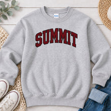 Load image into Gallery viewer, Summit Spirit Wear design on Ash Grey crewneck sweatshirt