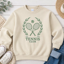 Load image into Gallery viewer, Tennis Club Sports design on Sand crewneck sweatshirt