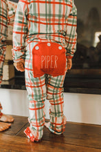 Load image into Gallery viewer, CHRISTMAS PLAID RUFFLE BUTTFLAP PJS