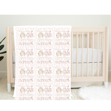 Load image into Gallery viewer, Personalized Baby Girl Monogrammed Name Floral Wreath CHARLOTTE