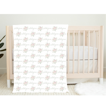 Load image into Gallery viewer, Personalized Baby Girl Name Floral Blanket SELAH GRACE