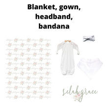 Load image into Gallery viewer, Personalized Baby Girl Name Floral Blanket SELAH GRACE