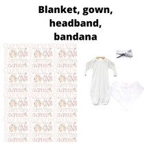 Load image into Gallery viewer, Personalized Baby Girl Monogrammed Name Floral Wreath CHARLOTTE