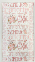 Load image into Gallery viewer, Personalized Baby Girl Monogrammed Name Floral Wreath CHARLOTTE