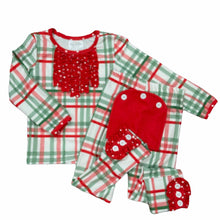 Load image into Gallery viewer, CHRISTMAS PLAID RUFFLE BUTTFLAP PJS