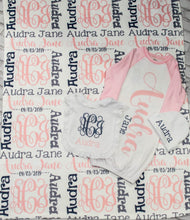 Load image into Gallery viewer, Personalized Monogrammed Baby Girl Name Blanket