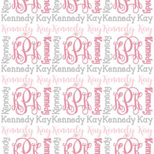 Load image into Gallery viewer, Personalized Name Monogram Blanket Girl ~ You pick your colors