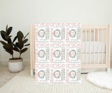 Load image into Gallery viewer, Baby Girl Floral Minky Personalized Name Blanket