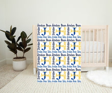 Load image into Gallery viewer, Personalized Name Blanket Boy - You pick the colors - JORDAN