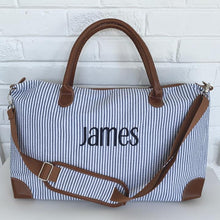 Load image into Gallery viewer, Seersucker Weekender Bag
