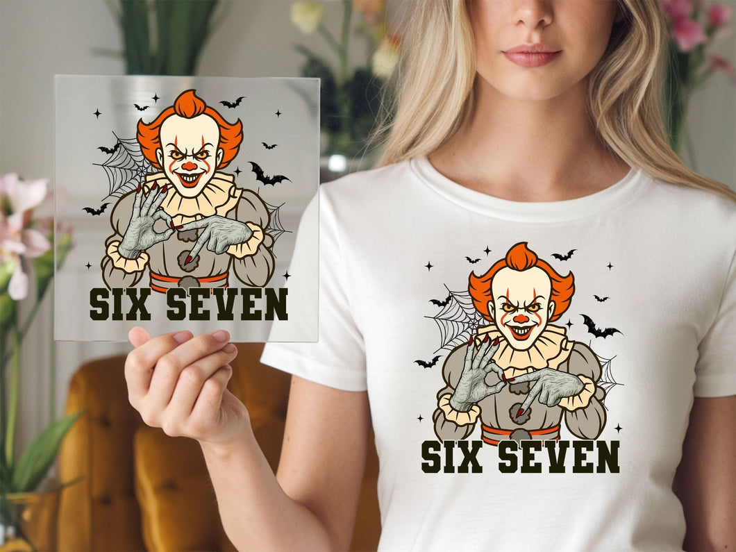 Six Seven Clown Halloween DTF TRANSFER