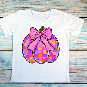 Pastel Check Pumpkin Children's Tee