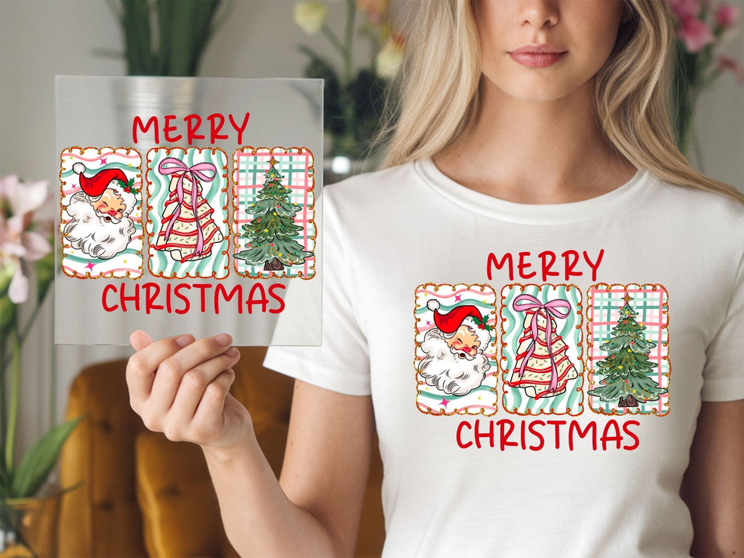 Merry Christmas Frame stamps Christmas DTF TRANSFER