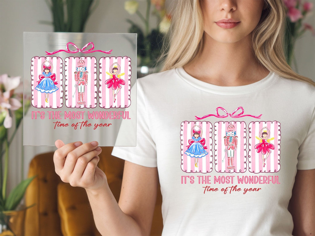 Its the most wonderful time pink Christmas DTF TRANSFER