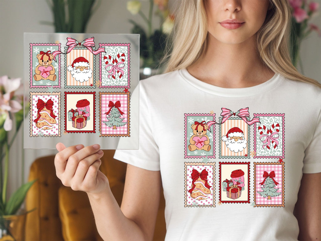 Christmas Stamp design Christmas DTF TRANSFER