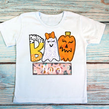 Load image into Gallery viewer, Boo Halloween Personalized Children&#39;s Tee
