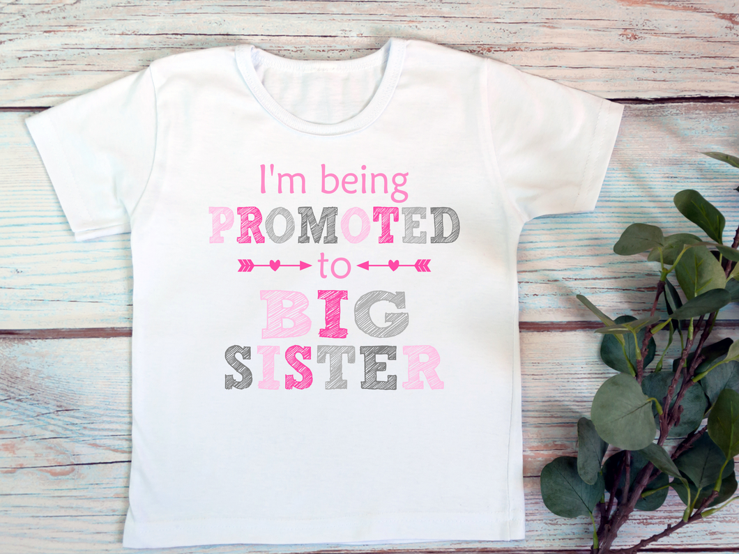 I'm Promoted To Big Sister Pink/Black Children's Tee