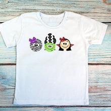 Load image into Gallery viewer, Spooky Faces Trio Children&#39;s Tee
