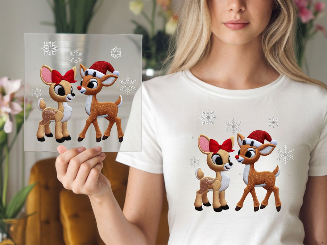 Rudold Red Nose Reindeer Christmas DTF TRANSFER