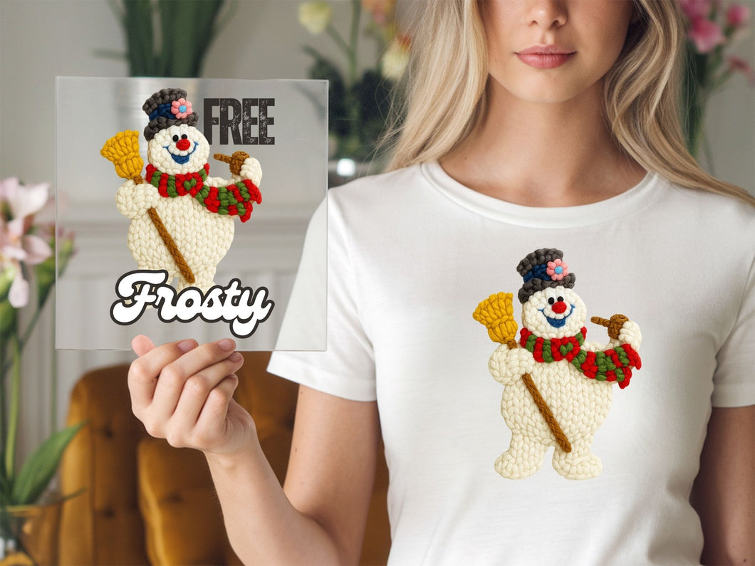 Frosty Snowman FREE FROSTY Christmas design DTF TRANSFER