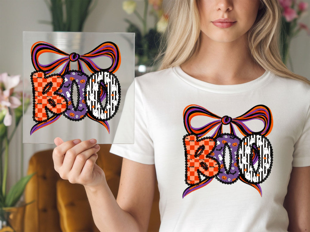 BOO with Bow Cute Girl Halloween DTF TRANSFER