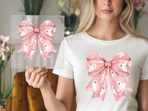 Cute Pink Bow Halloween DTF TRANSFER