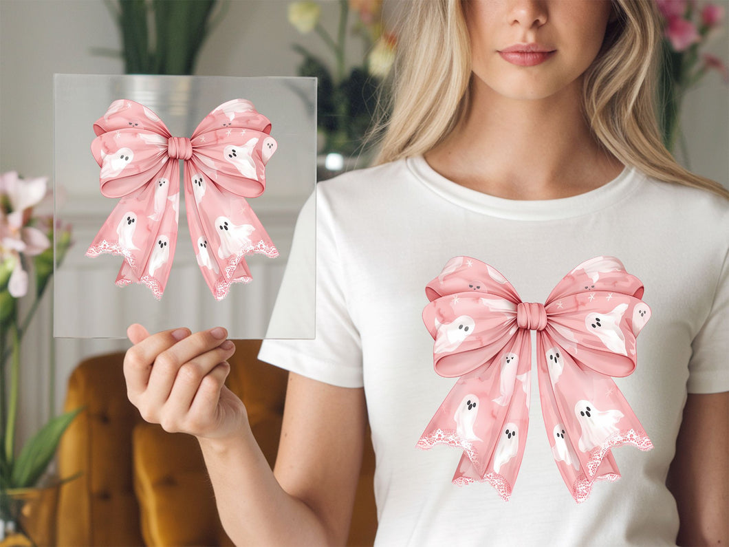Cute Pink Bow Halloween DTF TRANSFER