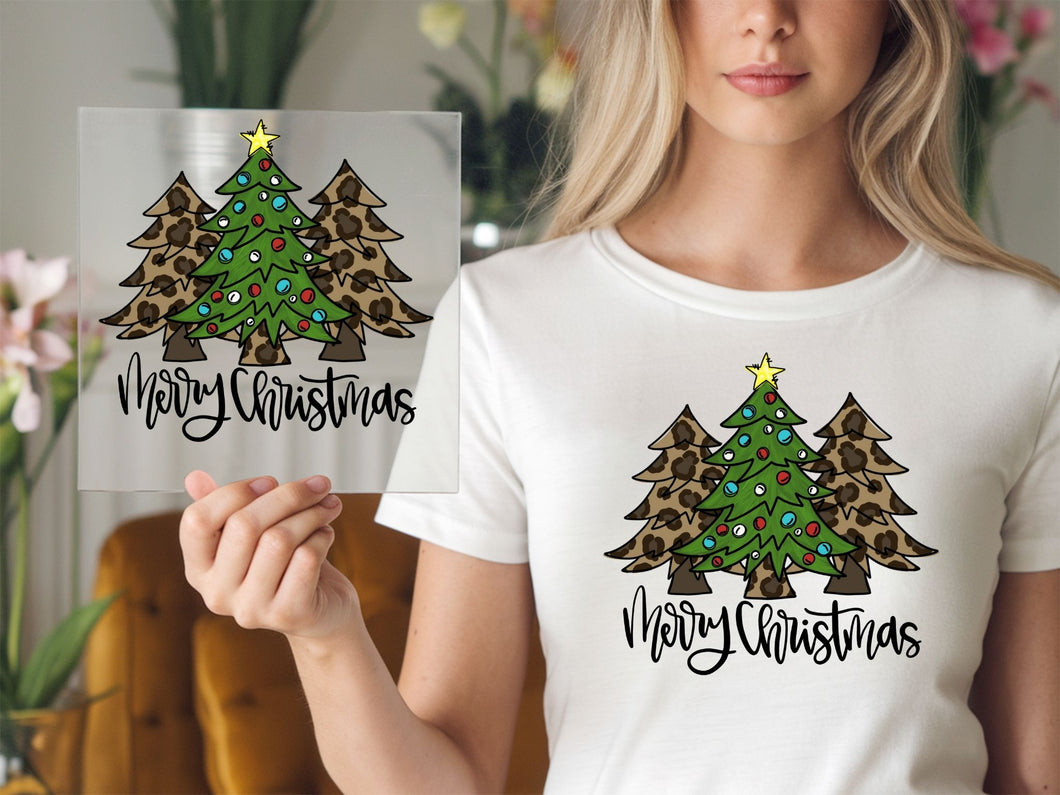 Merry Christmas leopard Christmas DTF TRANSFER