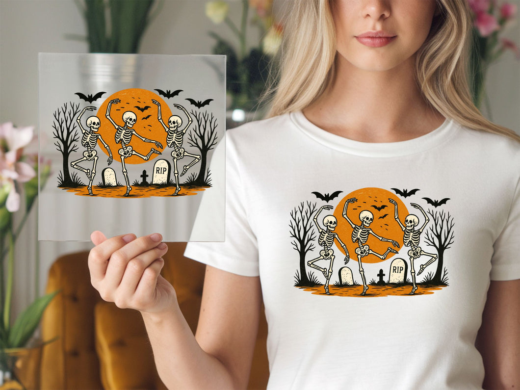 Skelton Dancin Skelton Halloween DTF TRANSFER