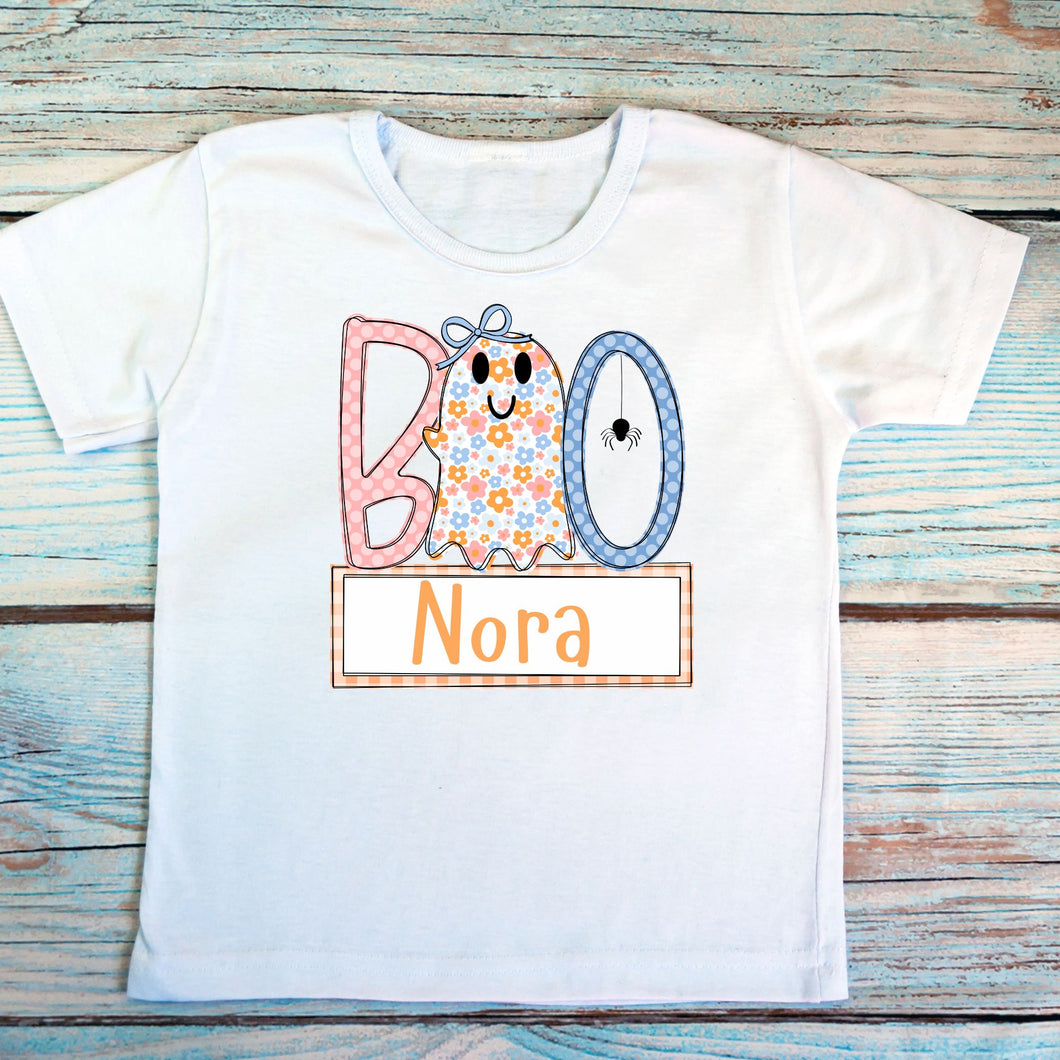 Preppy Pastel Personalized Boo Children's Tee