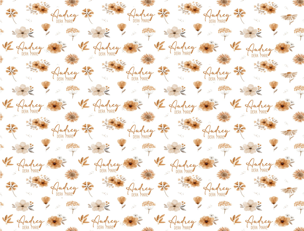 THEME BLANKET BOHO Rust floral