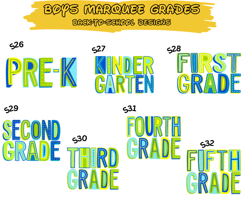 Boys Marquee Grades - DTF Transfer