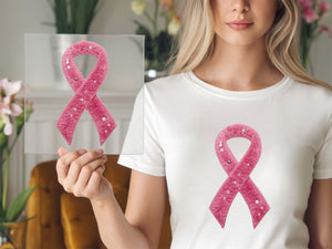 Breast Cancer Awareness Ribbon Yarn DTF TRANSFER