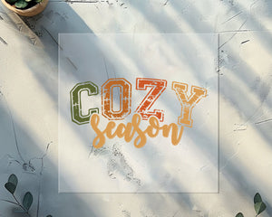 Cozy Season Fall Colors Distressed DTF TRANSFER