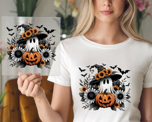 Ghost Witch With Flowers DTF TRANSFER