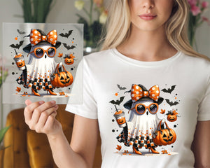 Ghost Witch With Pumpkin Spice DTF TRANSFER