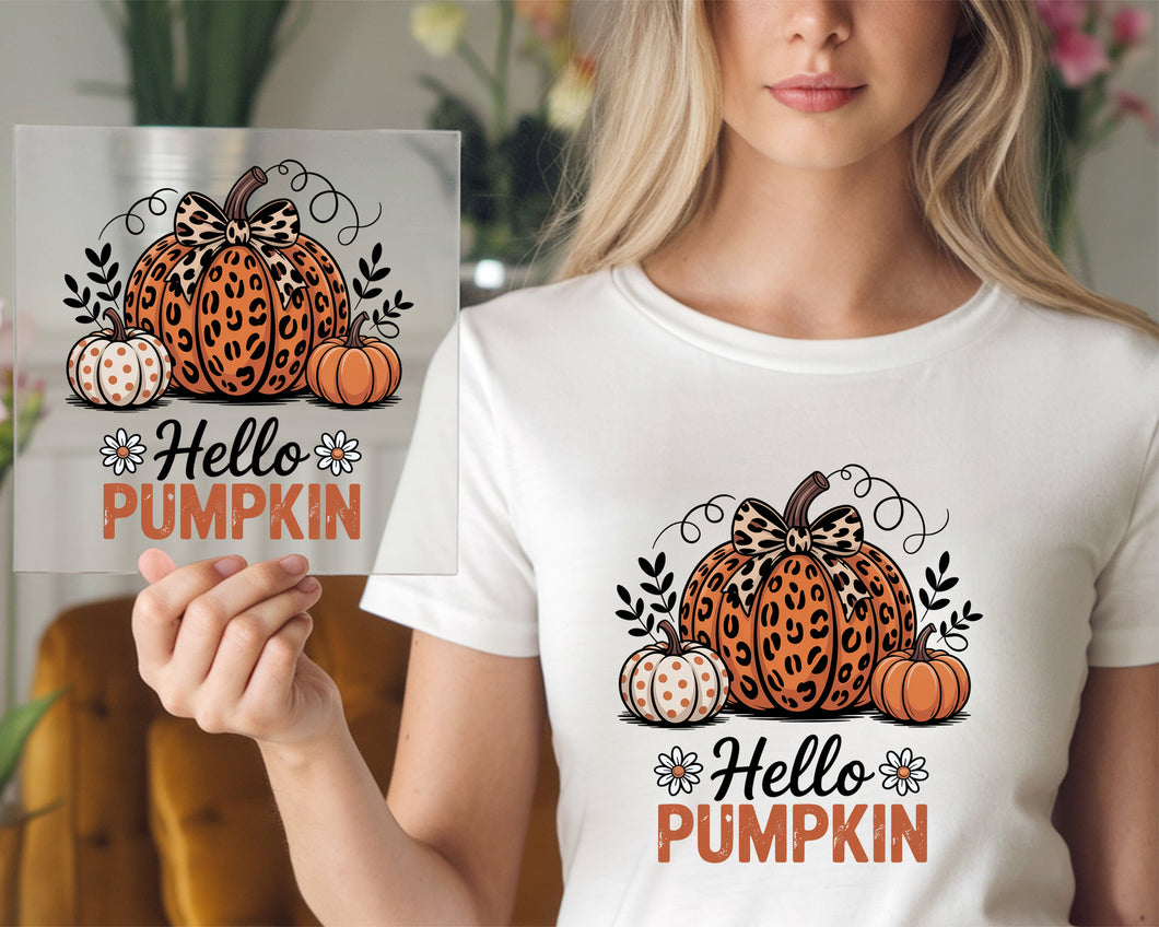 Hello Pumpkin Fall Floral DTF TRANSFER