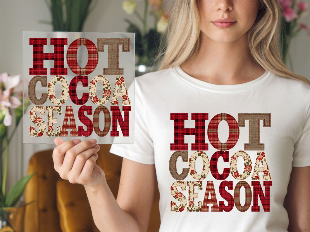 Hot Cocoa Season Patchwork DTF TRANSFER