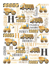 Load image into Gallery viewer, THEME BLANKET Construction Trucks
