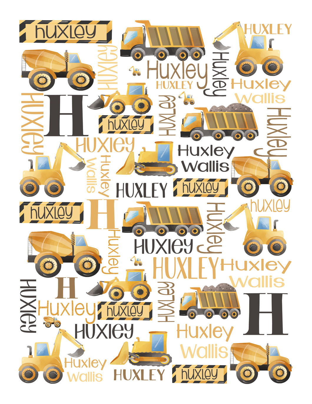 THEME BLANKET Construction Trucks