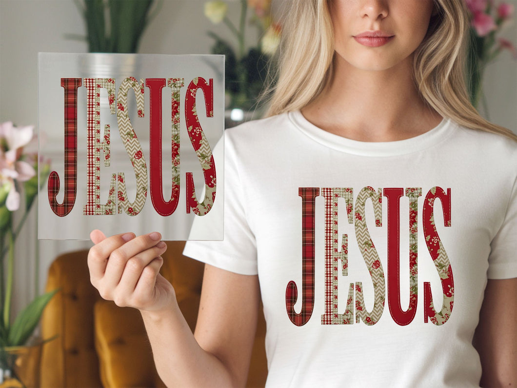 Jesus Patchwork DTF TRANSFER